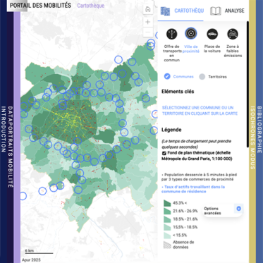 Carte des mobilités du Grand Paris indiquant le périmètre ZFE incluant Vanves, © Apur